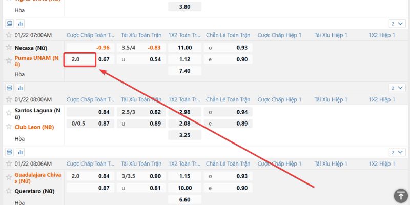 Thông tin về chấp 2 trái là sao được bật mí