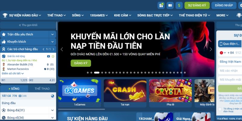 Thế giới cá cược thể thao tại link vào 1Xbet